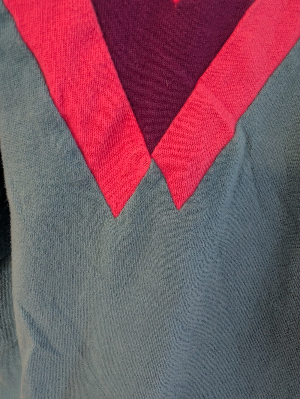 Vintage 90s/Y2K (UNISEX) - Adidas Trefoil Crew Tee - Purple, Pink & Teal - Picture 6 of 8